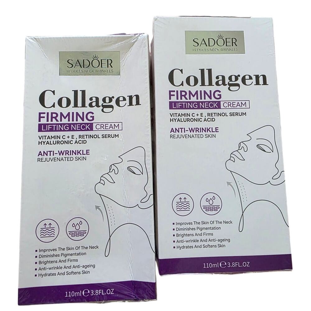 2X Sadoer Collagen Firming Lifting Neck Cream Anti-Wrinkle Rejuvinated Exp 04/28
